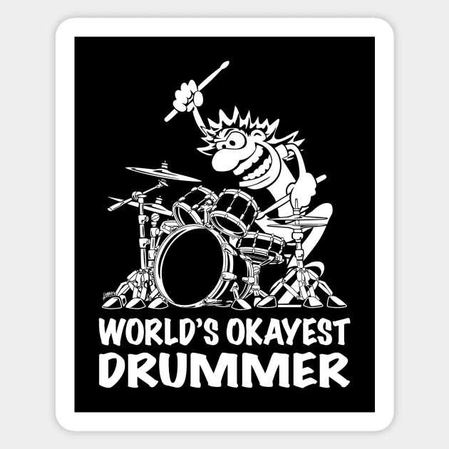 World's Okayest Drummer Cartoon Sticker by hobrath